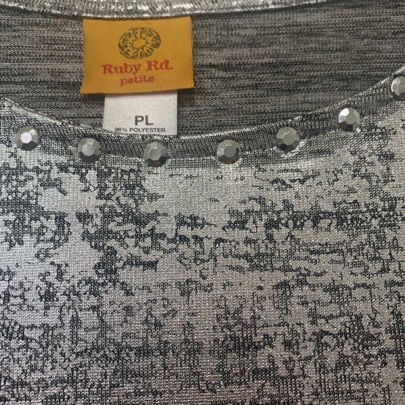 Ruby Rd. Metallic Silver Tunic Dress Size PL - Picture 4 of 5